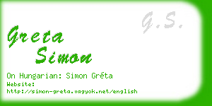 greta simon business card